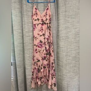 Lulus pink floral maxi dress